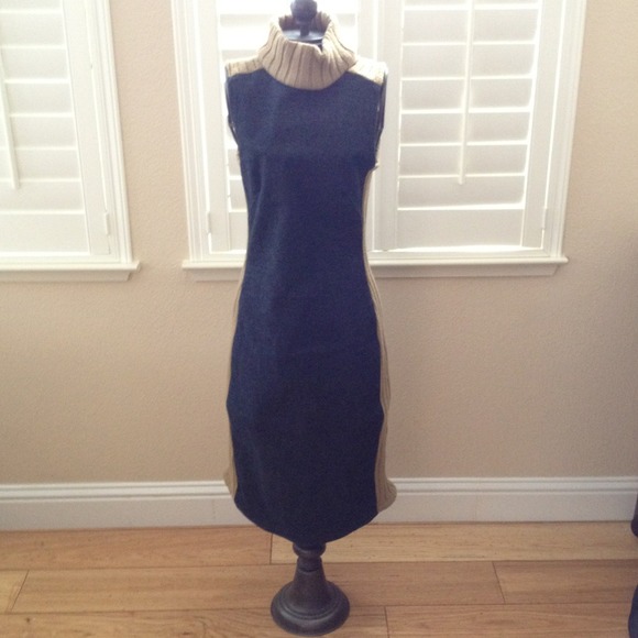 Turtle neck jean dress