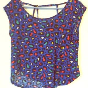 Fun blue cheetah print top