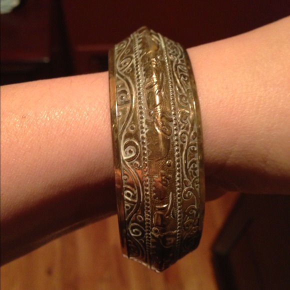 Antiqued gold bracelet