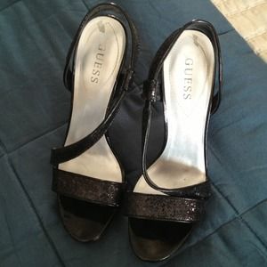 Guess black sparkle high heels