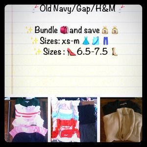 Old Navy, Gap, and H&M basic pieces.