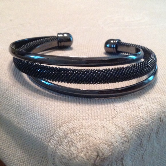 Gun metal gray bangle bracelet