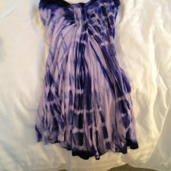Purple tiedye strapless sundress
