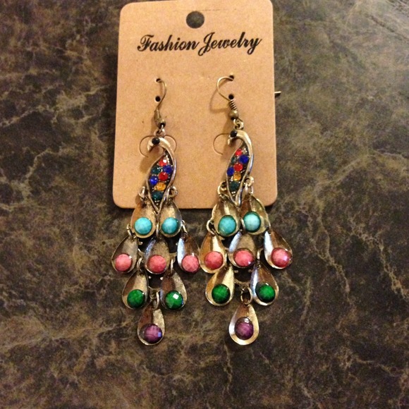 Tibet style peacock earring