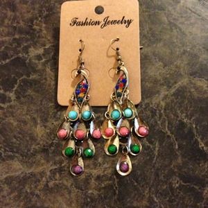 Tibet style peacock earring