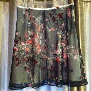 Apt. 9 black floral print skirt