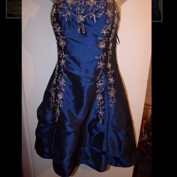Dresses & Skirts - Gorgeous royal blue and silver beading prom dress