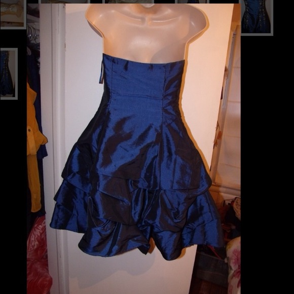 Gorgeous royal blue and silver beading prom dress - Picture 3 of 4