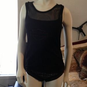 Little black mesh with tank attached Harley top!