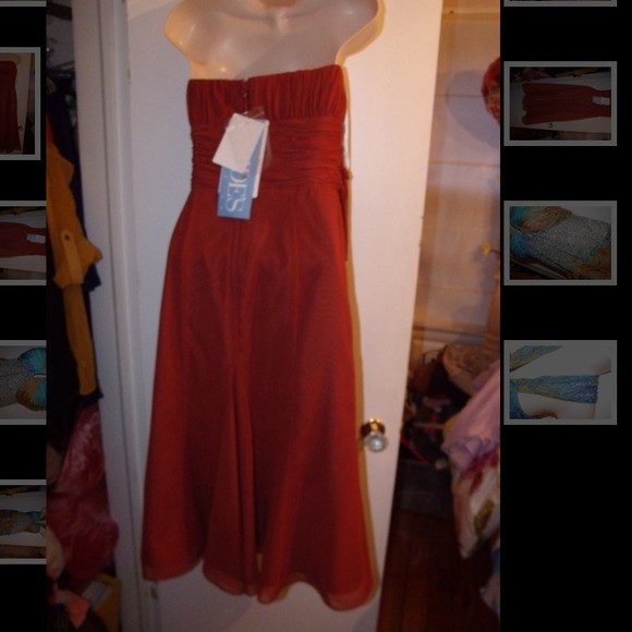 NWT BURNT ORANGE PROM DRESS - Picture 2 of 2