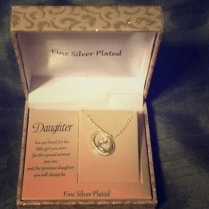 Brand new silver plated "daughter" necklace