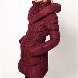 Vero Moda Padded Shawl Collar Long Belted Coat