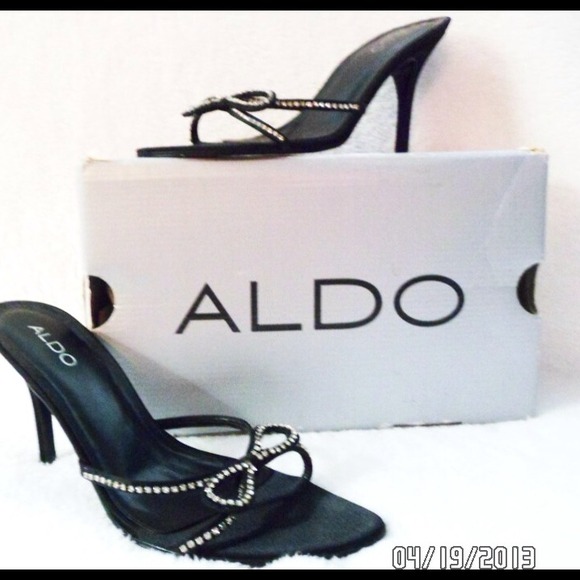 ALDO Shoes - Aldo Black Stilettos with rhinestone bow