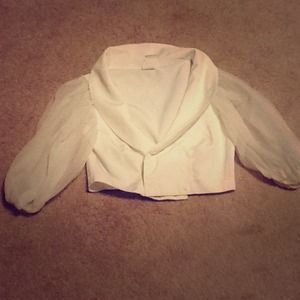 One-of-a-kind blouse with sheer sleeves