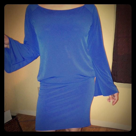 Blue dress. Very sexy