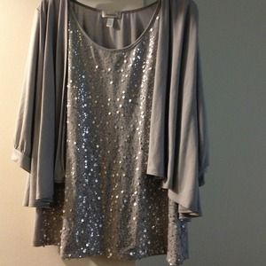 Elegant silver sequence blouse.