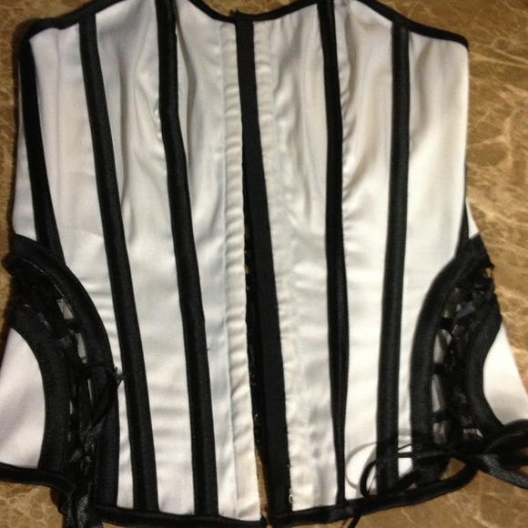 Black and white corset