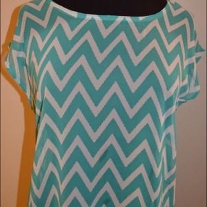 Mint chevron sheer top NWT-sm, med, large