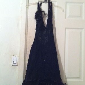 Long black  halter CELO dress