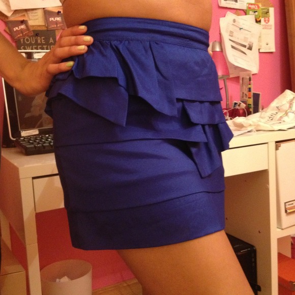 Royal blue mini skirt
