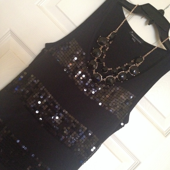 Sequin black top