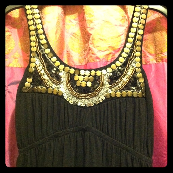 Dreamy Black beaded maxi dress