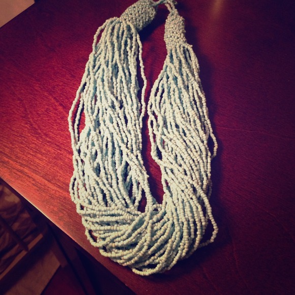 Blue seedbead necklace