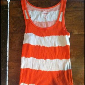 Tie-dye coral striped, Ribbed Tank.✌👓