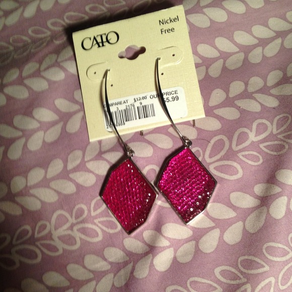 Bright pink earrings