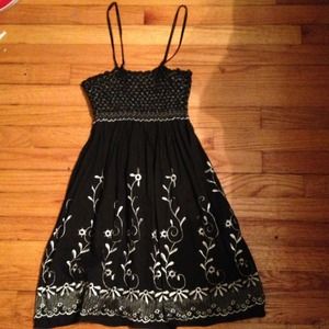 Black dress with scrunch top