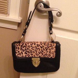 REDUCED!Express blk gold&leopard purse new w/otags