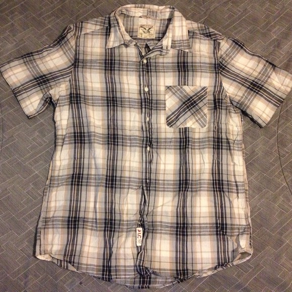 BNWOT Men's Plaid Grey Button Down - Picture 1 of 1