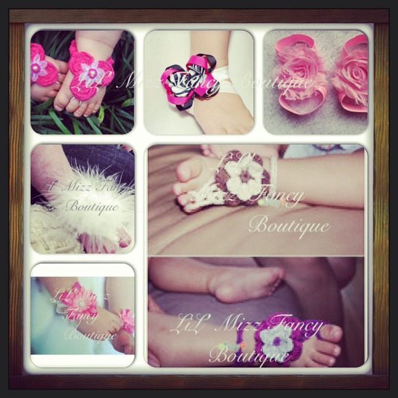 Baby barefoot sandals by Lil' Mizz Fancy Boutique