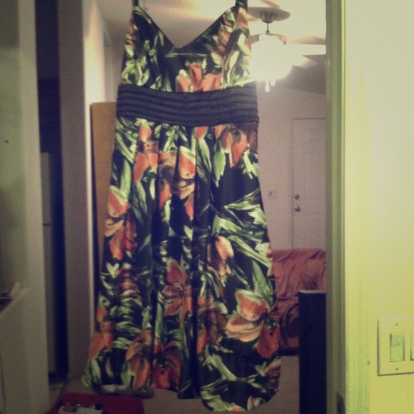 Brown floral dress
