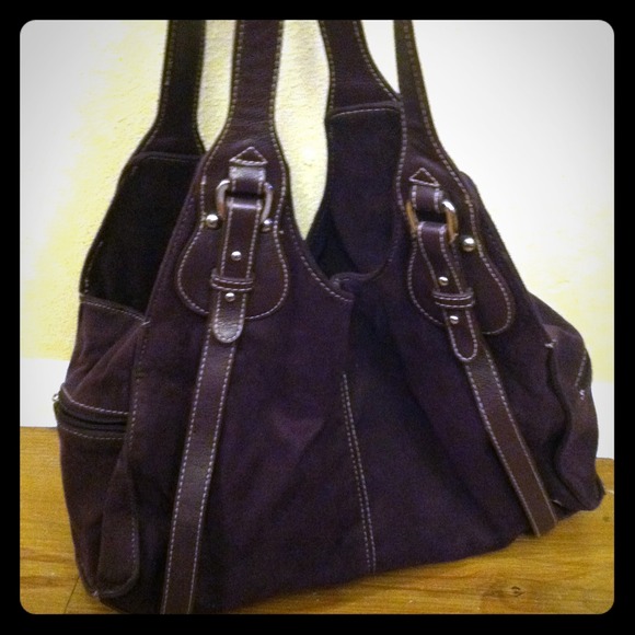 Eggplant velvet like bag