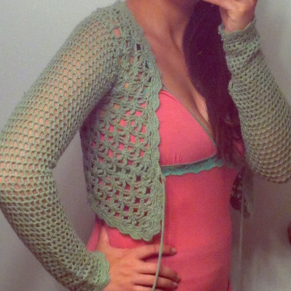 Green fishnet like cover up