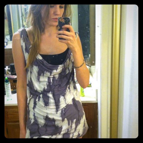 Edgy Purple and White Tunic