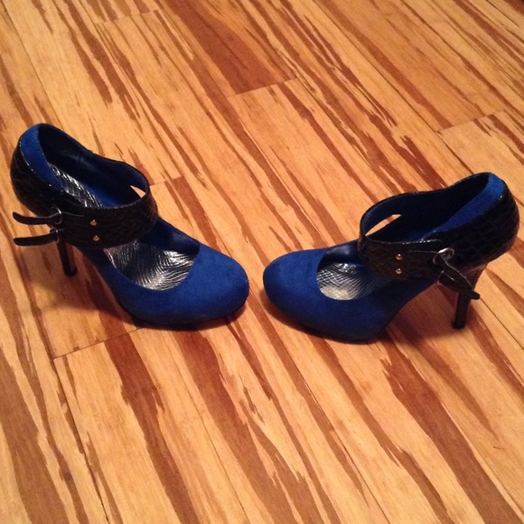 Blue and black heels. Never worn
