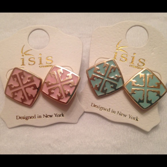 Tory Burch Inspired Logo Stud Earrings! 2 pairs!