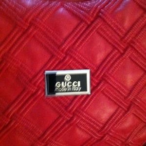 Pleather Red Gucci Handbag