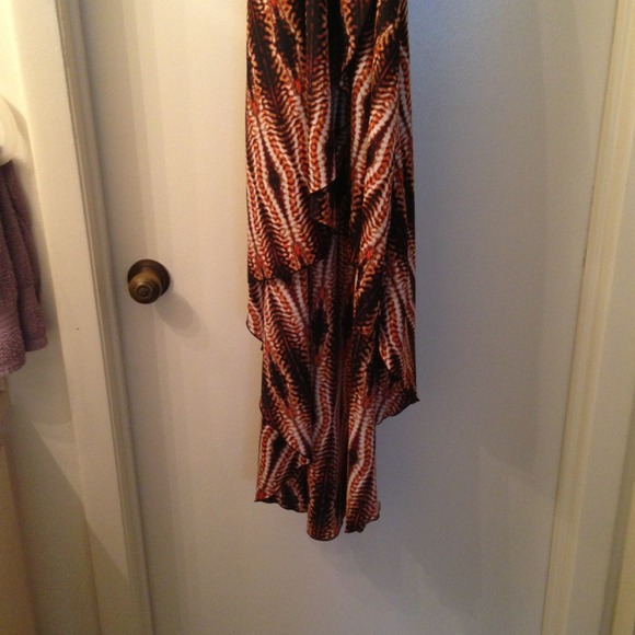 Asymmetrical hem tiger striped summer dress - Picture 2 of 4