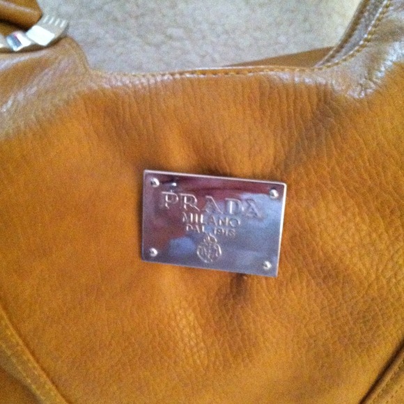 Pleather Prada Lrg Mustard Handbag