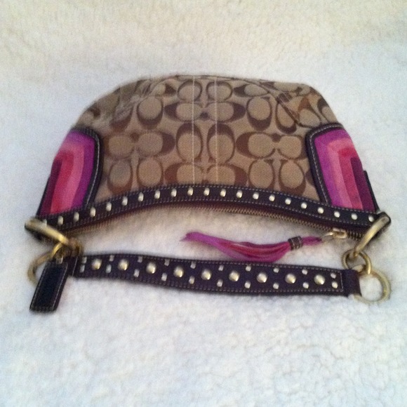 Authentic Coach Canvas and Pink Suede - Picture 2 of 4