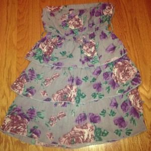 Strapless ruffled sundress free shipping
