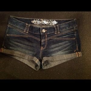 Express bundle shorts and taupe top