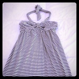 🌞🌞 Black & Cream Striped Halter Dress 🌞🌞