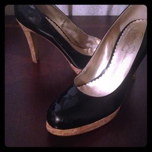 Jessica Simpson Pumps: Black Cork Heel