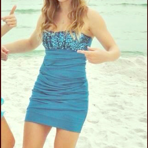 *REDUCED*Blue sequin party dress ( only worn once)