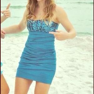 *REDUCED*Blue sequin party dress ( only worn once)