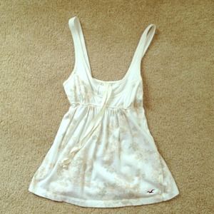 White floral tank top with front tie